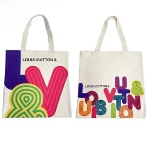 LV Louis Vuitton & x 2021 Shenzhen Museum Exhibition Canvas Tote Bag Limited